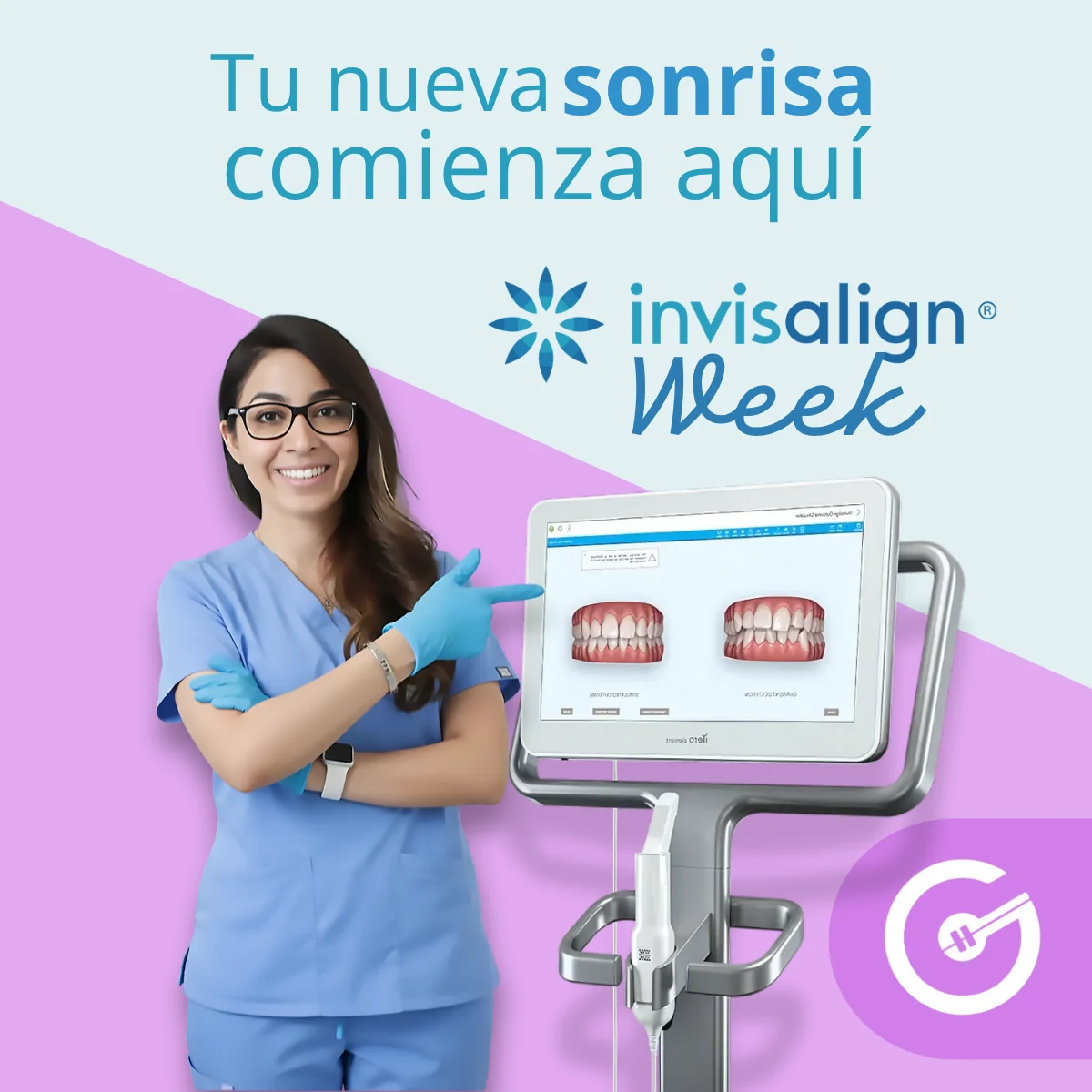Aplicación de campaña con fotografía y equipo de consulta